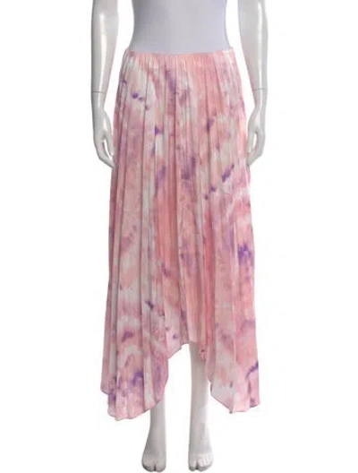 Pre-owned Maje Tie-dye Print Long Skirt In Pink