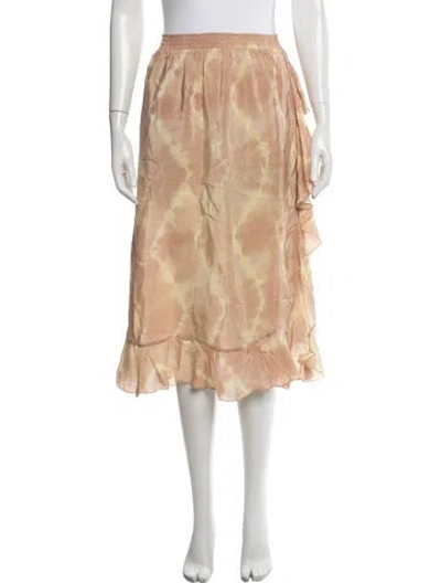 Pre-owned Maje Tie-dye Print Midi Length Skirt In Neutral