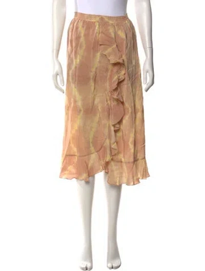 Pre-owned Maje Tie-dye Print Midi Length Skirt In Neutrals