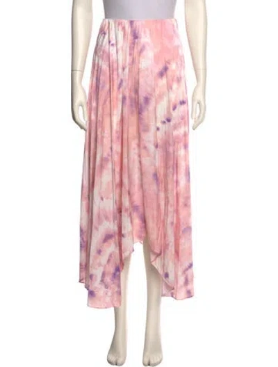Pre-owned Maje Tie-dye Print Midi Length Skirt In Pink