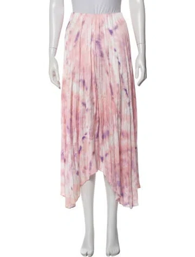 Pre-owned Maje Tie-dye Print Midi Length Skirt In Pink