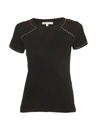 Pre-owned Maje Tity Studded T-shirt In Black