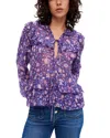 Maje Loleta Floral Ruffle Blouse
