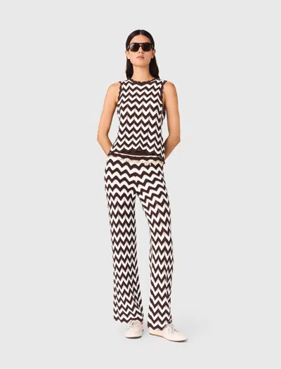 Maje Top En Crochet À Motif Zigzag In Multi