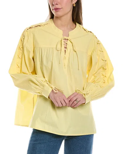 Maje Woman Top Yellow Size 3 Cotton