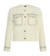 Maje Topstitched Cropped Cardigan In Neutral