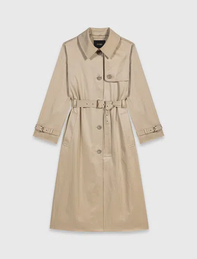 Maje Trench Avec Capuche Amovible In Neutral
