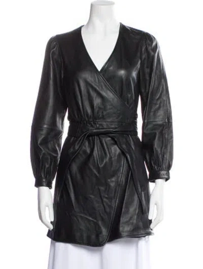 Pre-owned Maje Trench Coat In Black