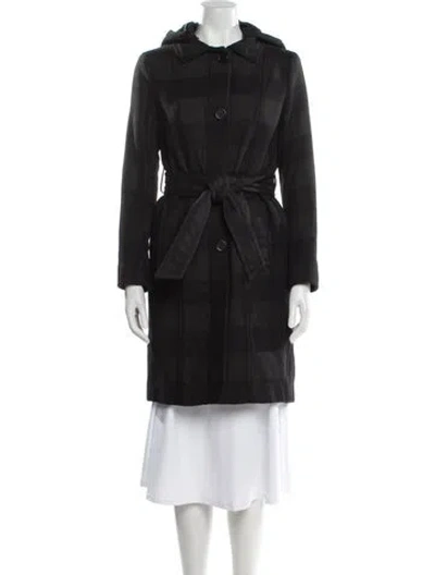 Pre-owned Maje Trench Coat In Black