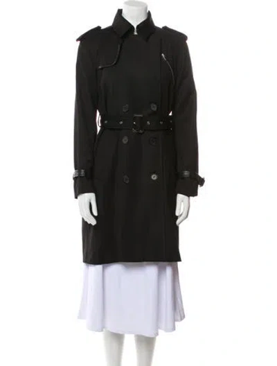Pre-owned Maje Trench Coat In Black