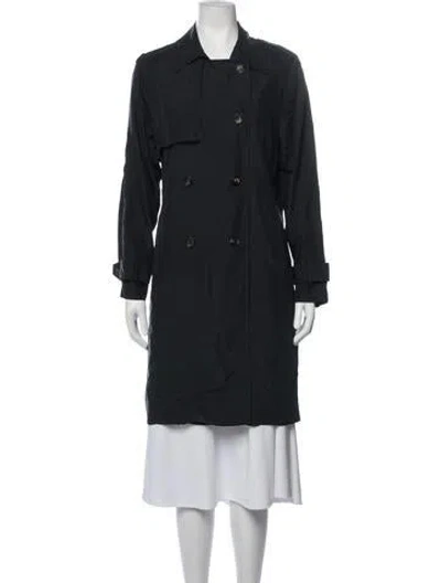 Pre-owned Maje Trench Coat In Black