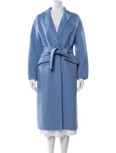 Pre-owned Maje Trench Coat In Blue