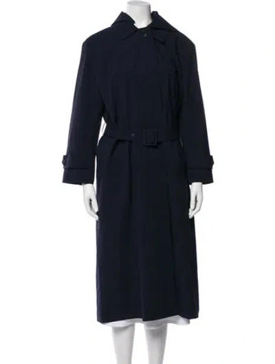 Pre-owned Maje Trench Coat In Blue