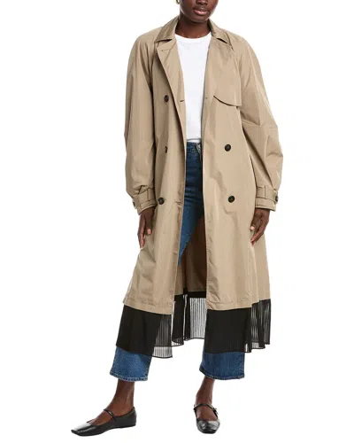 Maje Trench Coat In Brown