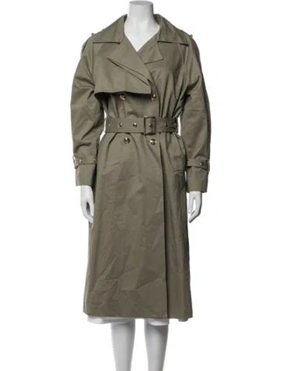 Pre-owned Maje Trench Coat In Green
