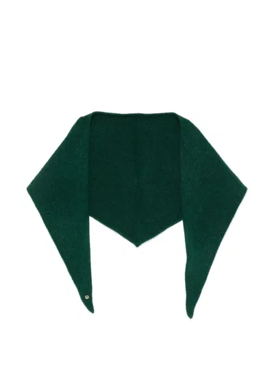 Maje Triangle-shape Scarf In Green