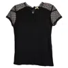 Maje Tribor Sheer Mesh Detail Top In Black Cotton In Black