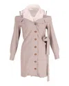 Maje Trompe-l'oeil Shirt Dress In Beige Polyester In Beige