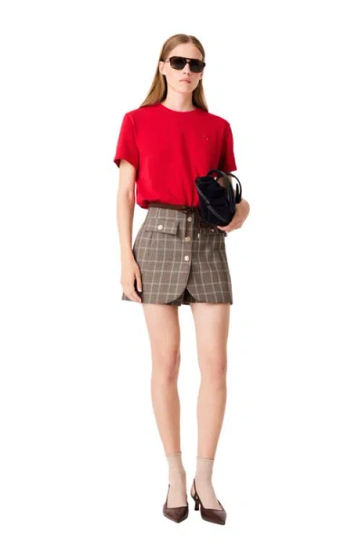 Maje T-shirt With Embroidered Logo In Red