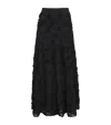 Maje Flocked Tulle Maxi Skirt In Black