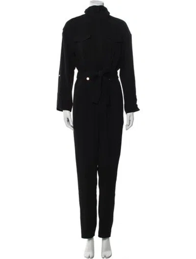 Pre-owned Maje Turtleneck Jumpsuit In Black