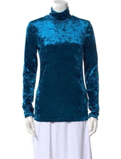 Pre-owned Maje Turtleneck Long Sleeve Sweatshirt In Blue