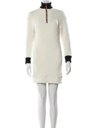 Pre-owned Maje Turtleneck Mini Dress In Neutral