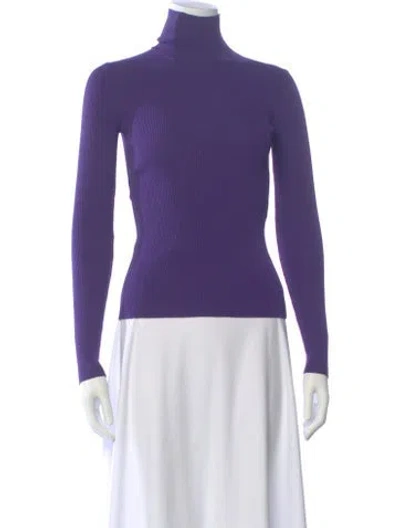 Pre-owned Maje Turtleneck Sweater In Purple
