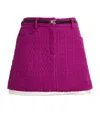 Maje Jienna Belted Tweed Miniskirt In Pink