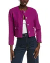 Maje Tweed Blazer In Purple