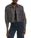 Maje Tweed Blazer In Silver