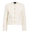 Maje Tweed Button-embellished Jacket In White