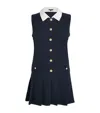 Maje Womens Navy Contrast-collar Tweed-textured Cotton-blend Mini Dress In Blue