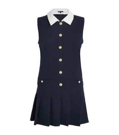 MAJE TWEED BUTTONED MINI DRESS