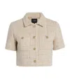 Maje Tweed Cropped Jacket In Neutral