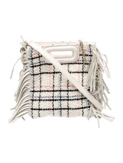Pre-owned Maje Tweed Crossbody Bag In White