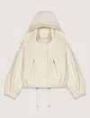 Maje Tweed Down Jacket In Ecru