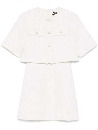 Maje Tweed Dress Set In Weiss