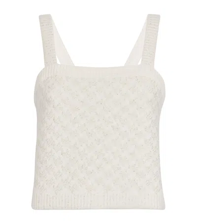 Maje Tweed-effect Crop Top In White