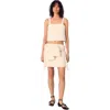 Maje Womens Blanc Tweed-pattern Cropped Knitted Top In Ecru