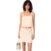 Maje Woman's Polyester Tweed-effect Knitted Skirt For Spring/summer In Ecru