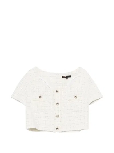 Maje Tweed-effect Shirt In Neutral