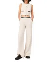Maje Pantalon Large En Tweed In Neutral