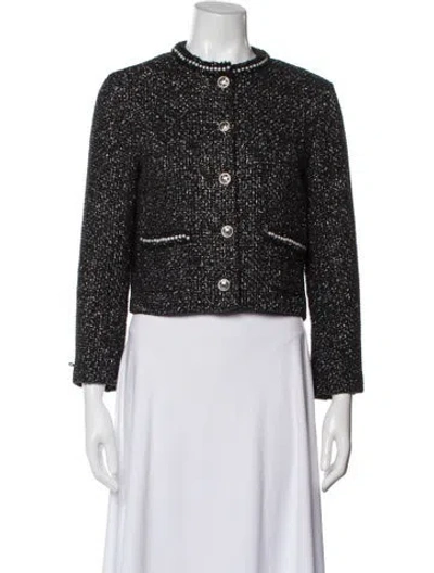 Pre-owned Maje Tweed Evening Jacket In Black