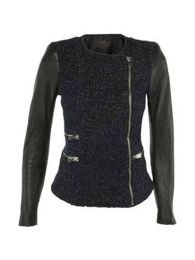 Pre-owned Maje Tweed Jacket In Blue