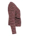 Maje Tweed Jacket In Pink Cotton In Pink