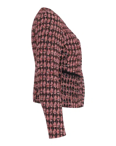 Maje Tweed Jacket In Pink Cotton