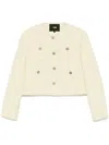 Maje Tweed Jacket In Yellow