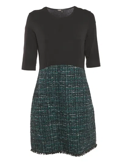 Pre-owned Maje Tweed Mini Dress In Black