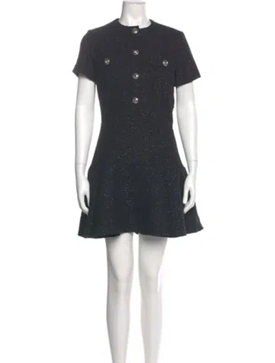Pre-owned Maje Tweed Mini Dress In Black